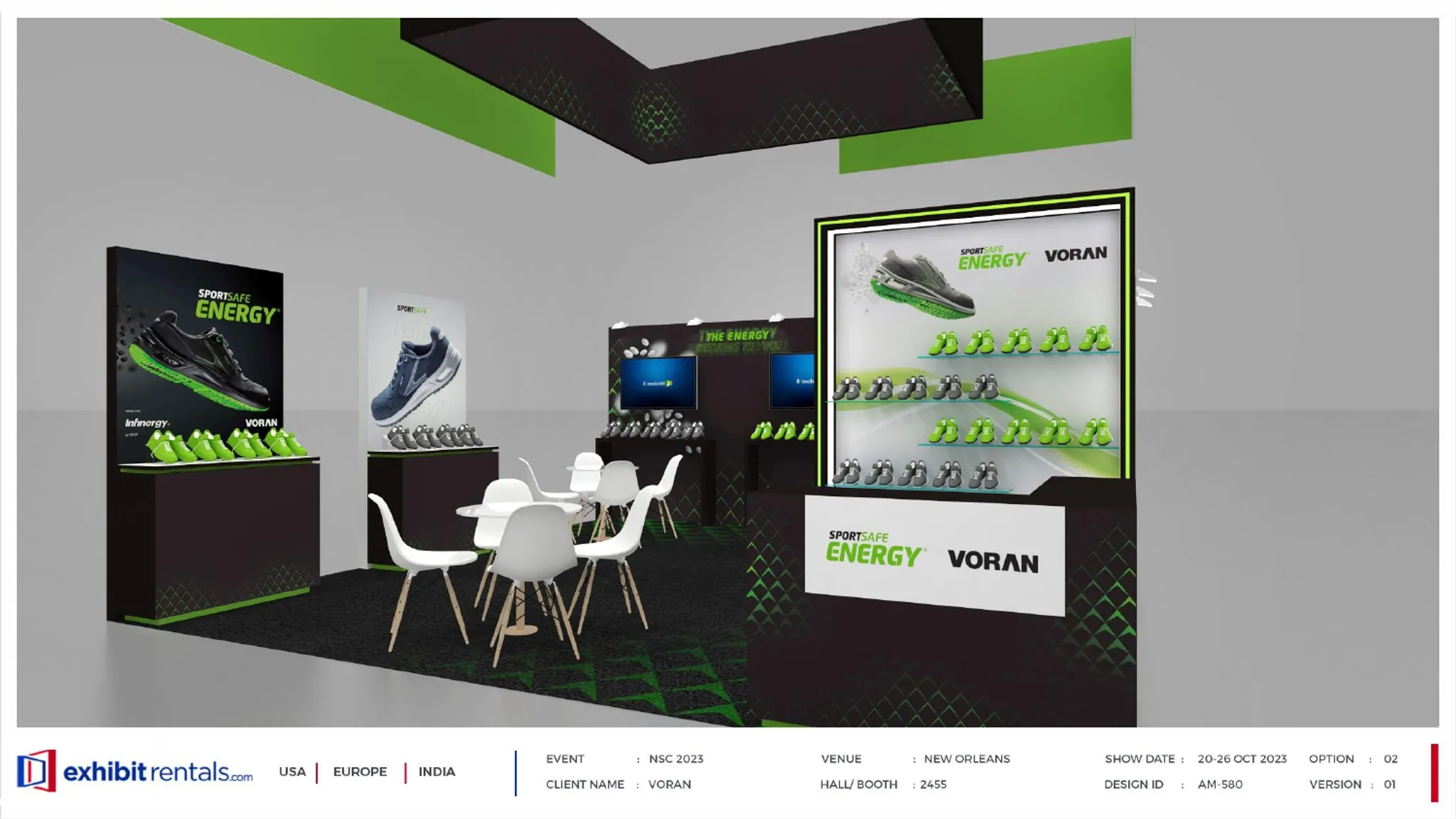 20x20 Peninsula booth design by Exhibit-Rentals